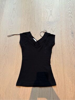 BDG Black Ribbed V-Neck Tank Top